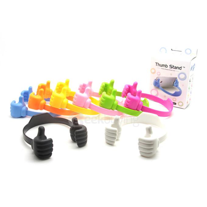 Silicone Thumb OK Design Stand Holder For Mobile Phone Android Phone Tablets iPad mini - Yellow