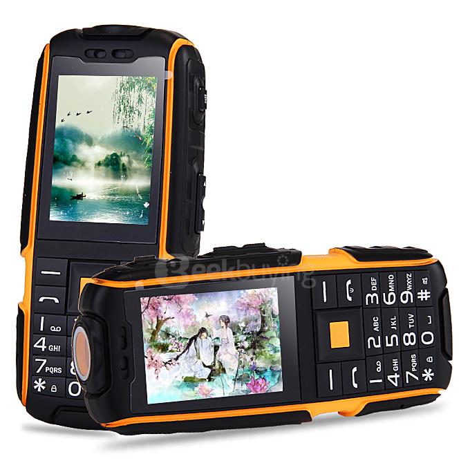 NO.1 A9 4800mAh Battery IP67 Waterproof Phone Dustproof Shockproof Flashlight FM Dual SIM Cards GSM Cell Phone - Orange