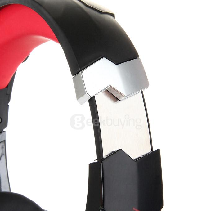 EACH G9000 3.5mm Glaring LED Light Gaming Headset w/ Mic for Laptop Phones PS4 - Red + Black