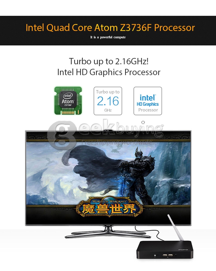 Bundle PIPO X7 Windows 10 Smart Mini PC TV Box Media Player + Tronsmart TSM01 English Version Air Mouse -- Black