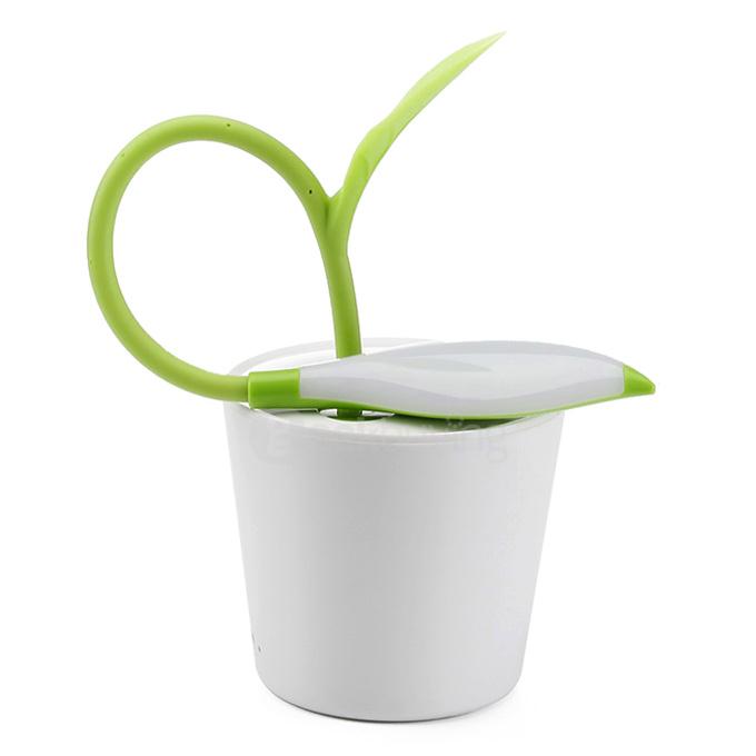 Bean Sprout Adjustable USB LED Desk Table Lamp Light with Pen Storage Organizer for Office Work Study - Green