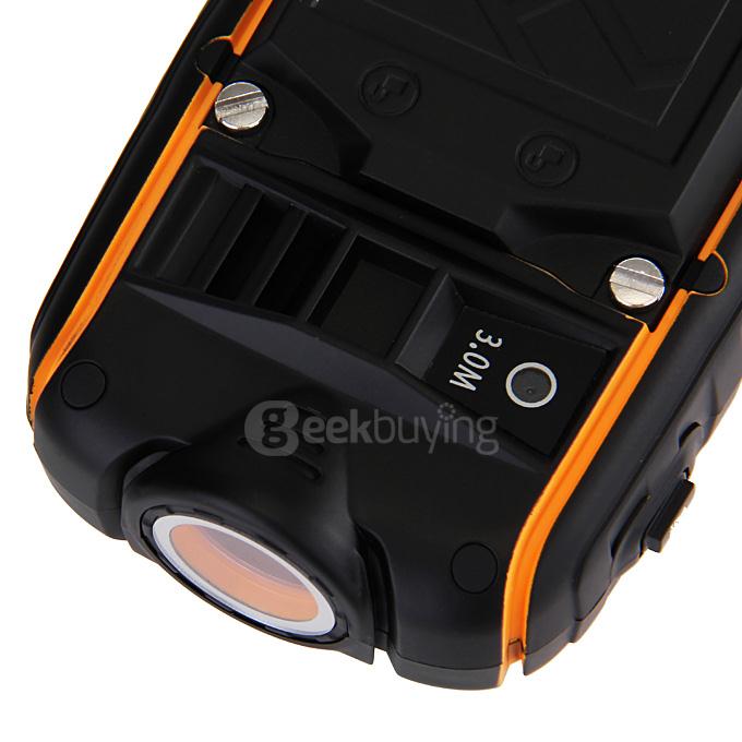 NO.1 A9 4800mAh Battery IP67 Waterproof Phone Dustproof Shockproof Flashlight FM Dual SIM Cards GSM Cell Phone - Orange