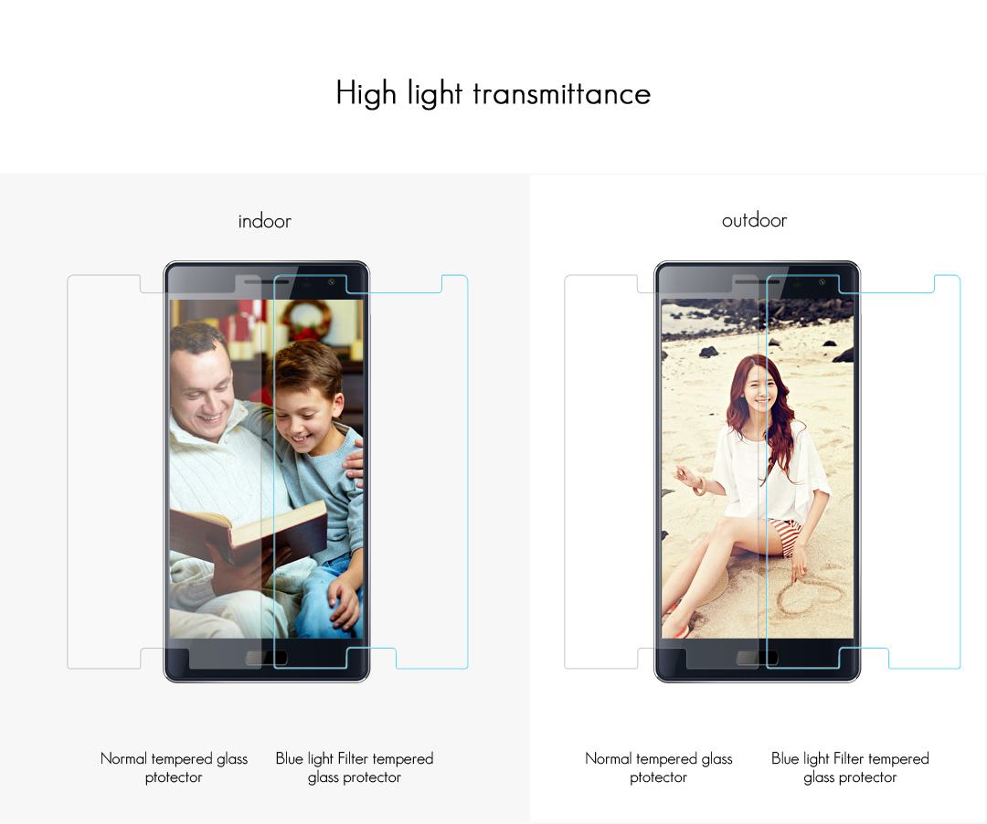 [HK Stock]Original 9H+ Tempered Glass Screen Protector Ultra Thin Premium Screen Film for Bluboo Xtouch Smartphone - Transparent