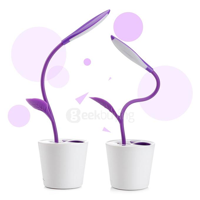 purple desk lamp with organizer
