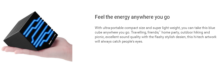 EasyAcc Cube Portable Bluetooth Speaker Rechargeable Wireless Bluetooth Boxing Speaker For Smartphones