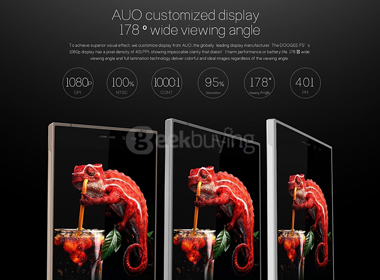 [HK Stock] DOOGEE F5 5.5Inch FHD Screen Android 5.1 3GB RAM 16GB ROM Smartphone 64bit MT6753 Octa Core Touch ID - Gold