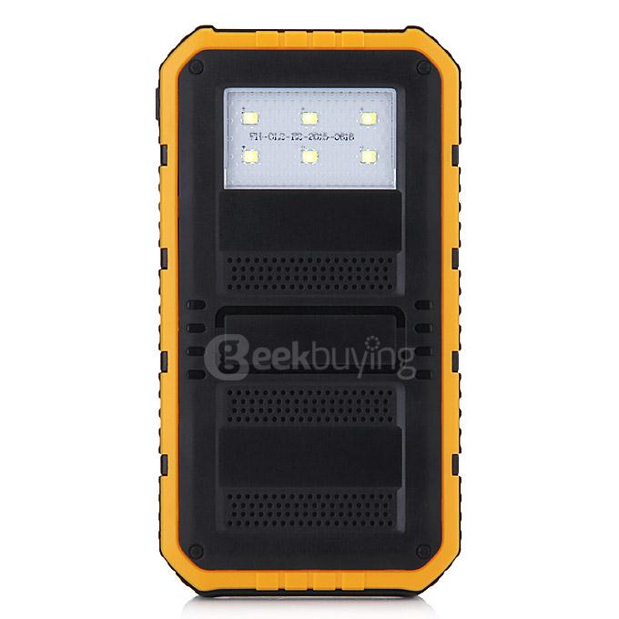 18000mAh Universal Solar Power Panel Charger Dual USB Power Bank for iPhone iPad HTC Lenovo Nokia - Yellow