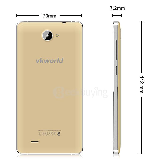 VKWORLD VK700X 5.0inch Android 5.1 1GB 8GB Smartphone MTK6580 1.5GHz Quad Core 3.0D IPS HD Screen 8.0MP 5.0MP Cameras - Gold