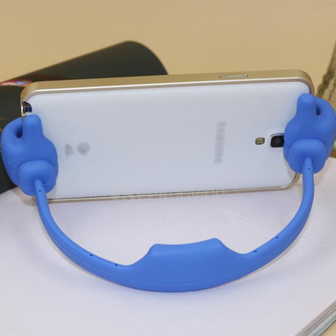 Silicone Thumb OK Design Stand Holder For Mobile Phone Android Phone Tablets iPad mini - Blue