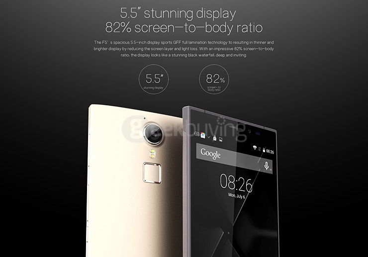 [HK Stock] DOOGEE F5 5.5Inch FHD Screen Android 5.1 3GB RAM 16GB ROM Smartphone 64bit MT6753 Octa Core Touch ID - Gold