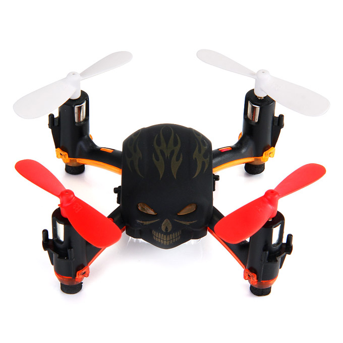 Global Drone GW008 Mini Skull 2.4G 4CH 6Axis Automatic Parallel System 3D Rolling RC Quadcopter - Black