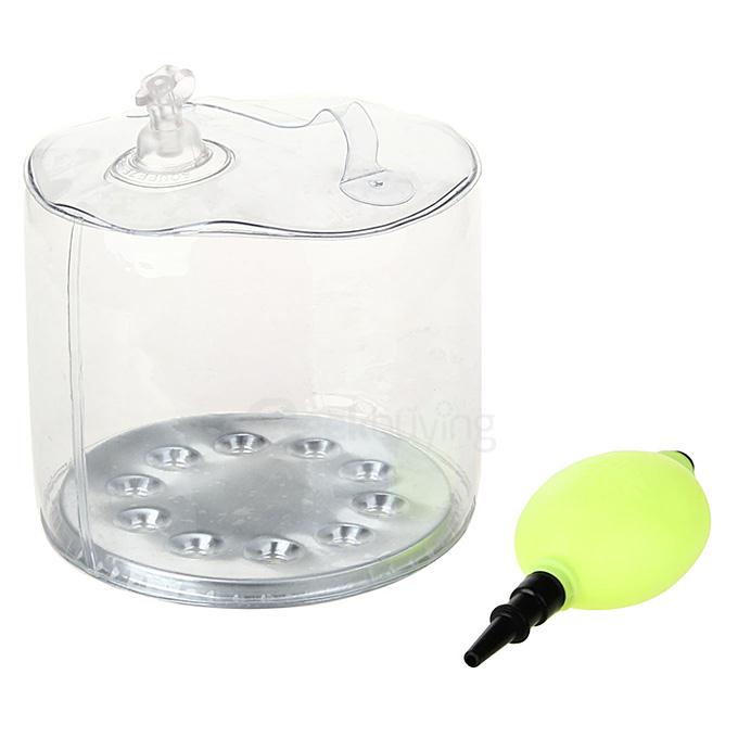 Portable Inflatable 10-LED RGB Light Solar Powered Folding Lantern w/ 8-Mode - White Light