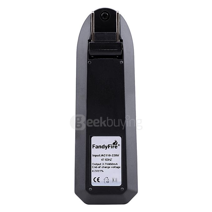FandyFire US Plug Single Slots Battery Charger + 3.7V 2000mAh 18650 Battery Set - Black
