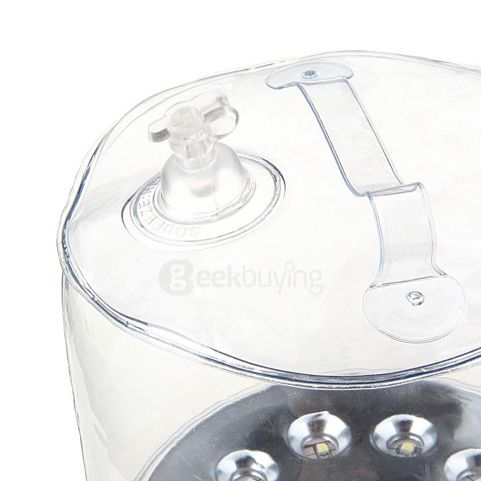 Portable Inflatable 10-LED RGB Light Solar Powered Folding Lantern w/ 8-Mode - White Light