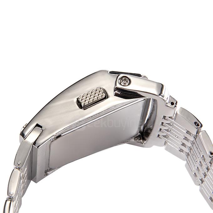 Personalized Iron Man Style Full Steel LED Digital Men Sports Watch 2 Conception Military Wrist Watch - Silver