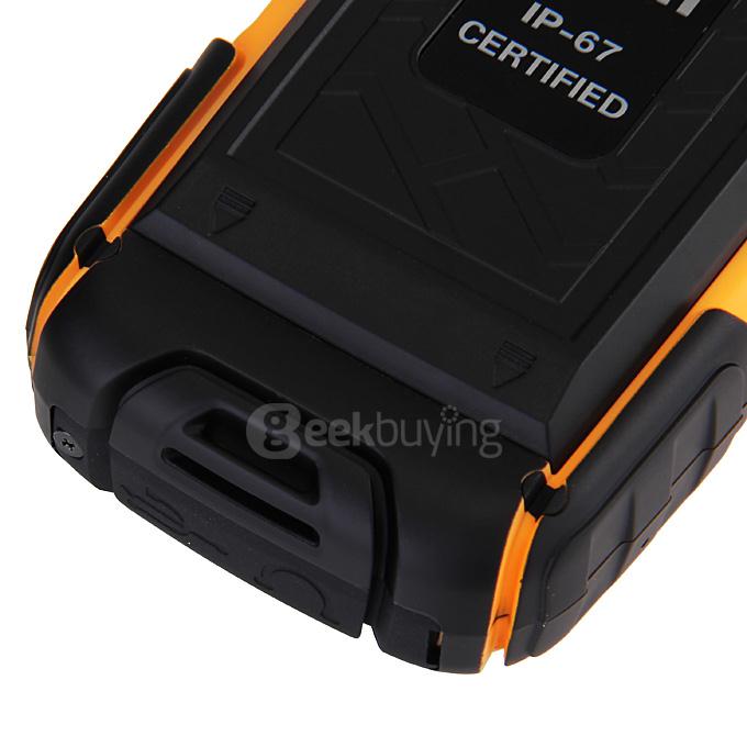 NO.1 A9 4800mAh Battery IP67 Waterproof Phone Dustproof Shockproof Flashlight FM Dual SIM Cards GSM Cell Phone - Orange