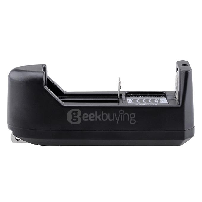 FandyFire US Plug Single Slots Battery Charger + 3.7V 2000mAh 18650 Battery Set - Black