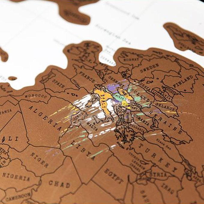 World Scratch Wall Map Poster In Tube