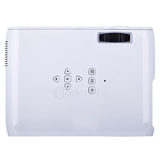 UHAPPY U80 HD Home Projector 800x480 1000LM Multimedia Projector USB/HDMI/TV/DTV/AV/YPBPR/VGA Input -White