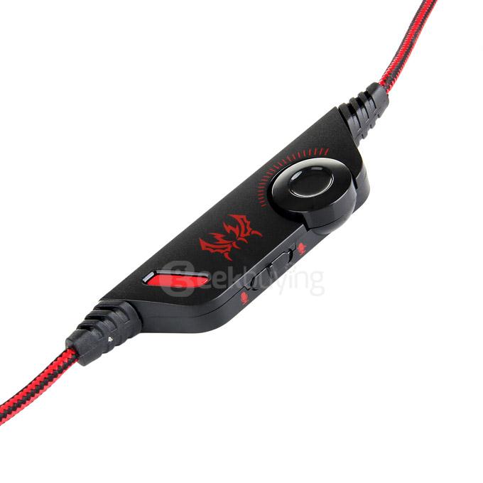 EACH G9000 3.5mm Glaring LED Light Gaming Headset w/ Mic for Laptop Phones PS4 - Red + Black