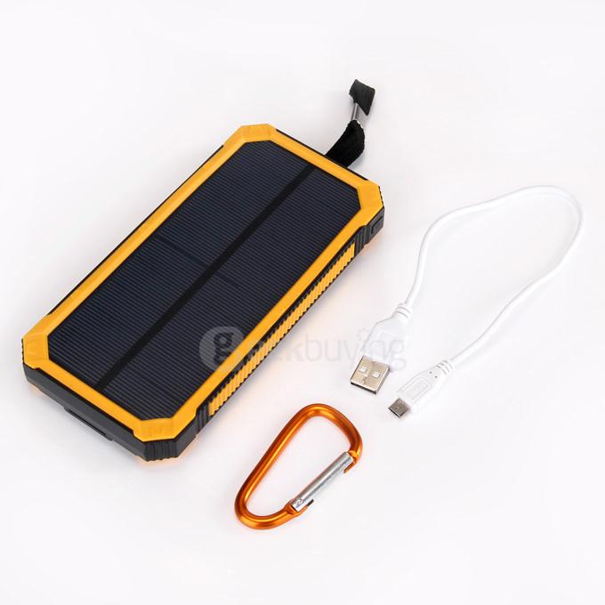 30000mAh Universal Solar Power Panel Charger Dual USB Power Bank for iPhone iPad Mobile Phones MP3 - Yellow