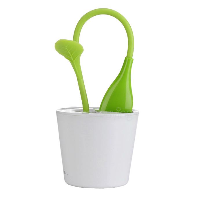 Bean Sprout Adjustable USB LED Desk Table Lamp Light with Pen Storage Organizer for Office Work Study - Green