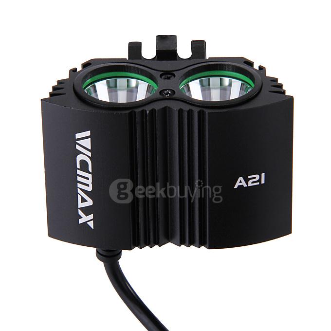 A21 2 Cell*CREE XM-L U2 2400LM LED Bicycle Flashlight - Black