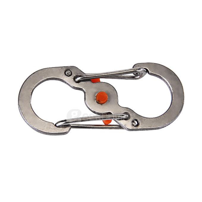 8-Shape MINI Multitool Outdoor Emergency Equipment Carabiner Buckle for Hiking Climbing Backpacking Mountaineering - Silver