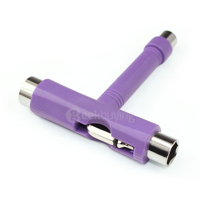 EC-PP Letter T Type Wrench Skateboard Scooter Longboard Tools Mini T Wrench Spanner - Purple