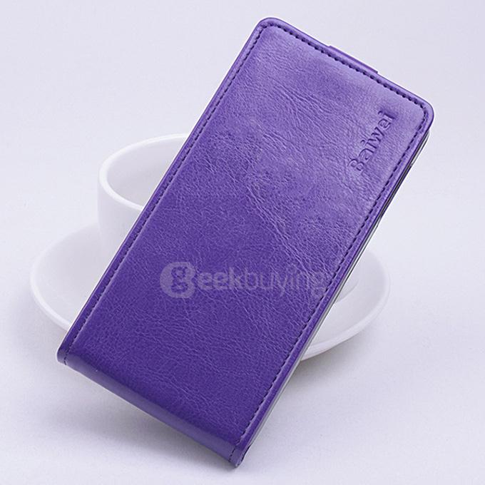 Baiwei Protective Hard Cover Up&Down Flip Stand Leather Case with Back Shell for GIONEE M5 5.5inch - Purple