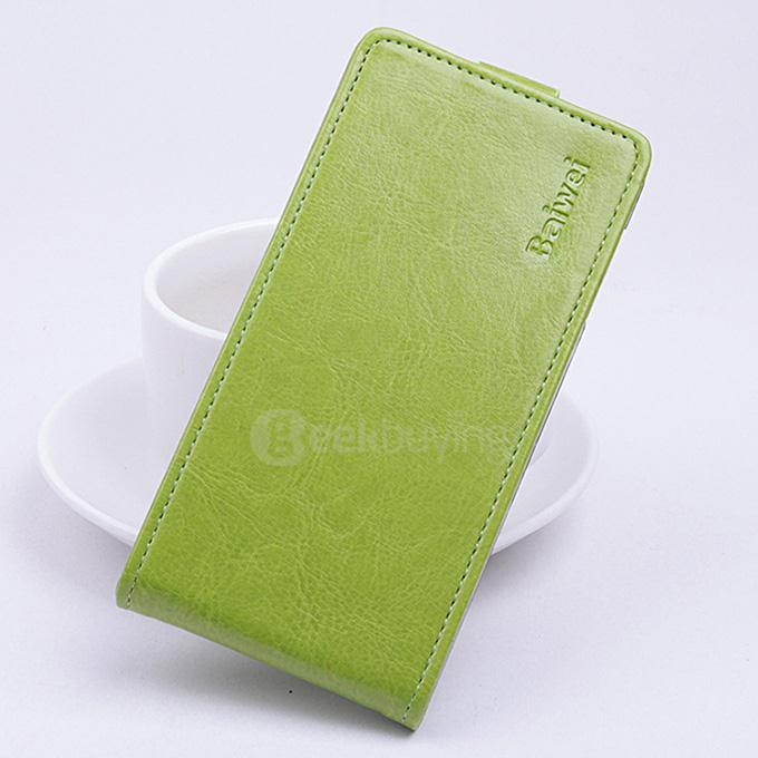 Baiwei Protective Hard Cover Up&Down Flip Stand Leather Case with Back Shell for Vodafone Smart Ultra 6 VF995N - Green