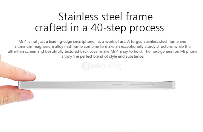 [HK Stock]Xiaomi M4/Mi4 Snapdragon801 Krait 400 Quad Core 2.5GHz 5.0Inch MIUI V5 Smartphone 3GB RAM 16GB ROM 13MP Sony Camera- White