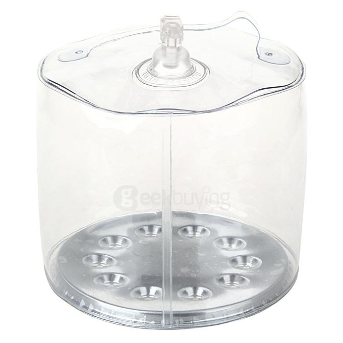 Portable Inflatable 10-LED RGB Light Solar Powered Folding Lantern w/ 8-Mode - White Light