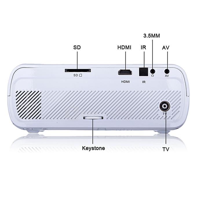 UHAPPY U80 HD Home Projector 800x480 1000LM Multimedia Projector USB/HDMI/TV/DTV/AV/YPBPR/VGA Input -White