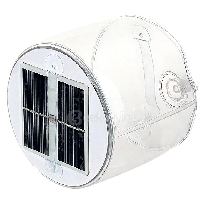 Portable Inflatable 10-LED RGB Light Solar Powered Folding Lantern w/ 8-Mode - White Light