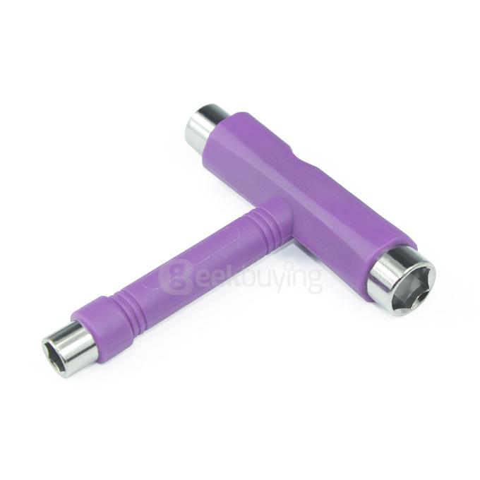 EC-PP Letter T Type Wrench Skateboard Scooter Longboard Tools Mini T Wrench Spanner - Purple