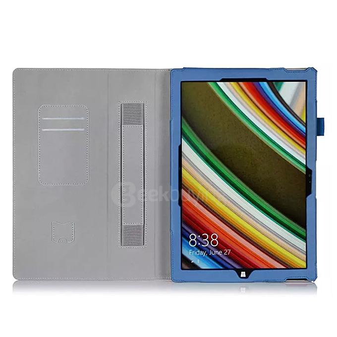 New Professional Slim PU Leather Folio Case for Microsoft Surface Pro 4 12.3 Inch Tablet PC - Blue