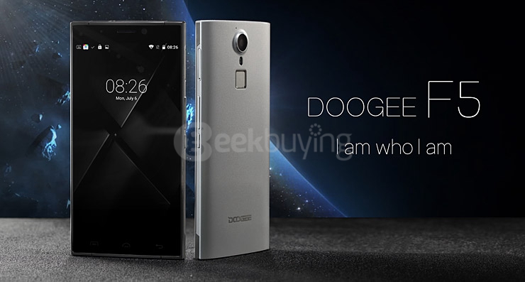 [HK Stock] DOOGEE F5 5.5Inch FHD SHARP Screen Android 5.1 3GB RAM 16GB ROM Smartphone 64bit MT6753 Octa Core Touch ID - Silver