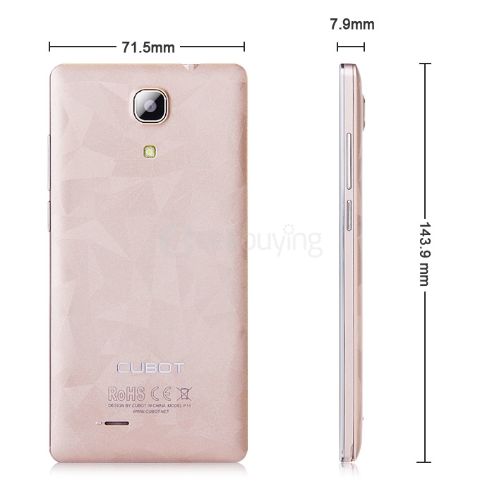 [HK Stock] CUBOT P11 5.0inch Android 5.1 Smartphone MT6580 Quad Core 1.3GHz 1GB RAM 8GB ROM 3G GPS  Camera Hotknot OTG - Gold