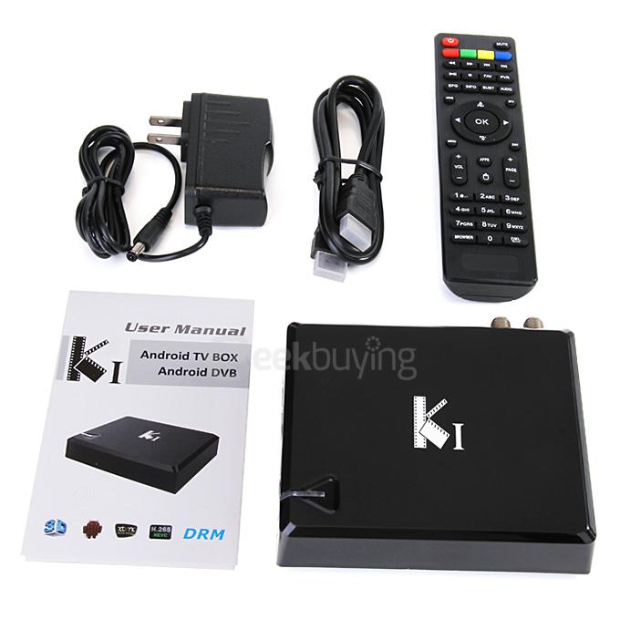 K1 DVB-S2 TV BOX Android 4.4.2 Amlogic S805 Quad Core 1G/8G WIFI LAN HDMI 1080P DLNA AirPlay Miracast 3G