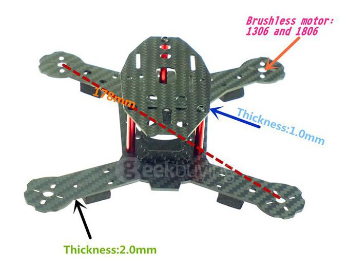 FeeYoung Bee180 180MM Carbon Fiber Mini Quadcopter Frame Kit