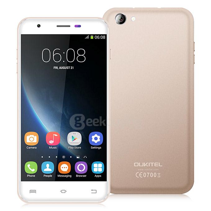Oukitel U7 Pro 5.5inch IPS HD Android 5.1 1GB RAM 8GB ROM Smartphone MT6580 Quad Core 1.3GHz 13.0MP 3G GPS - Golden