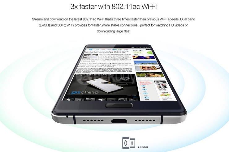 BLUBOO Xtouch 5.0inch FHD 4G LTE Android 5.1 3GB 32GB Smartphone 64bit MTK6753W Octa Core 13.0MP Touch ID - Dark Blue