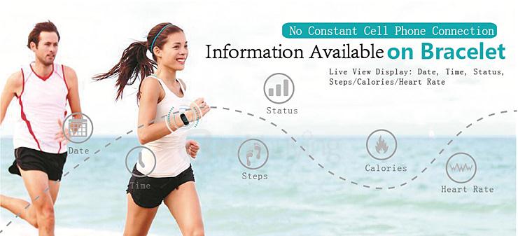 Makibes JW018 BT4.0 Smartband Wristband with Heart Rate Monitor Activity Tracker for IOS & Android - Black