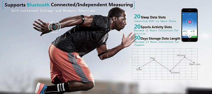 Makibes JW018 BT4.0 Smartband Wristband with Heart Rate Monitor Activity Tracker for IOS & Android - Black