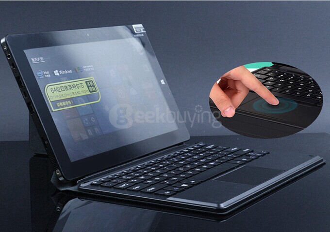 CHUWI Vi10 10.6 inch Removable Magnetic Docking Touchpad Keyboard with Leather Case - Black