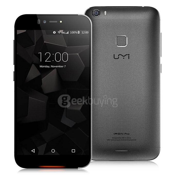 [HK Stock] UMI IRON Pro 4G LTE 5.5inch FHD Android 5.1 3GB 16GB Smartphone 64bit MTK6753 Octa Core 1.3GHz 13.0MP Touch ID - Black