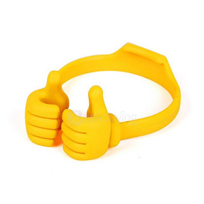 Silicone Thumb OK Design Stand Holder For Mobile Phone Android Phone Tablets iPad mini - Yellow