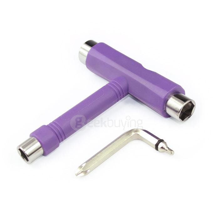 EC-PP Letter T Type Wrench Skateboard Scooter Longboard Tools Mini T Wrench Spanner - Purple