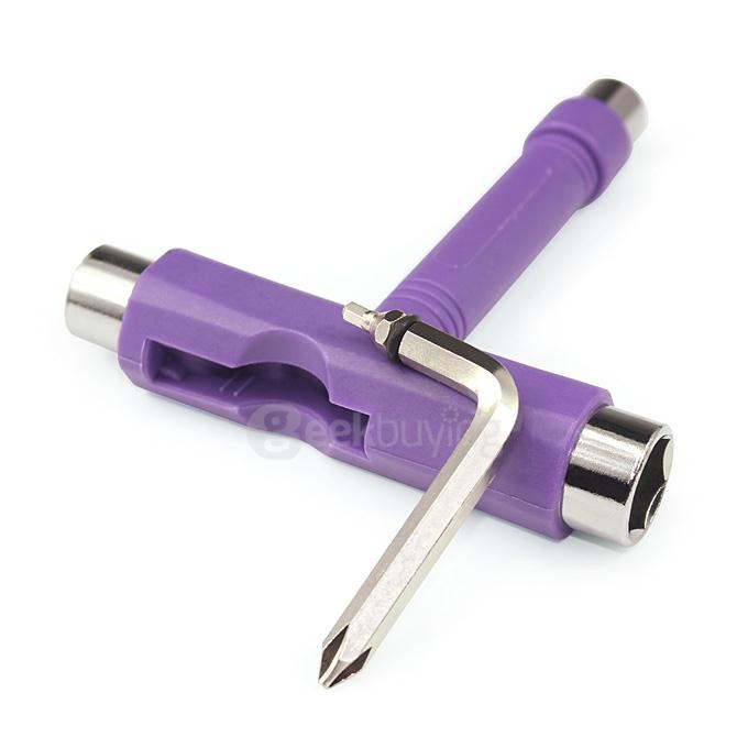 EC-PP Letter T Type Wrench Skateboard Scooter Longboard Tools Mini T Wrench Spanner - Purple